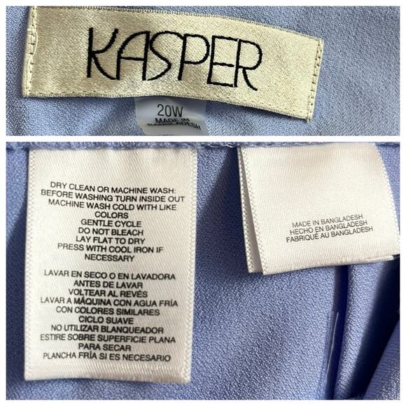 Kasper New Dress Pants Straight Leg Flat Front Sky Blue Women’s Plus Size 20W - Picture 9 of 10